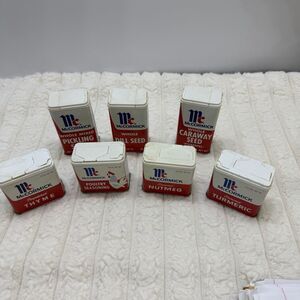 Vintage McCormick Spice Tins Lot of 7 - Mid 1970s Farmhouse Kitchen Decor